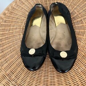Michael Kors Black Flats with Gold Accents